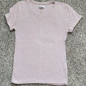 A&F Rib Knit Short Sleeve T-Shirt